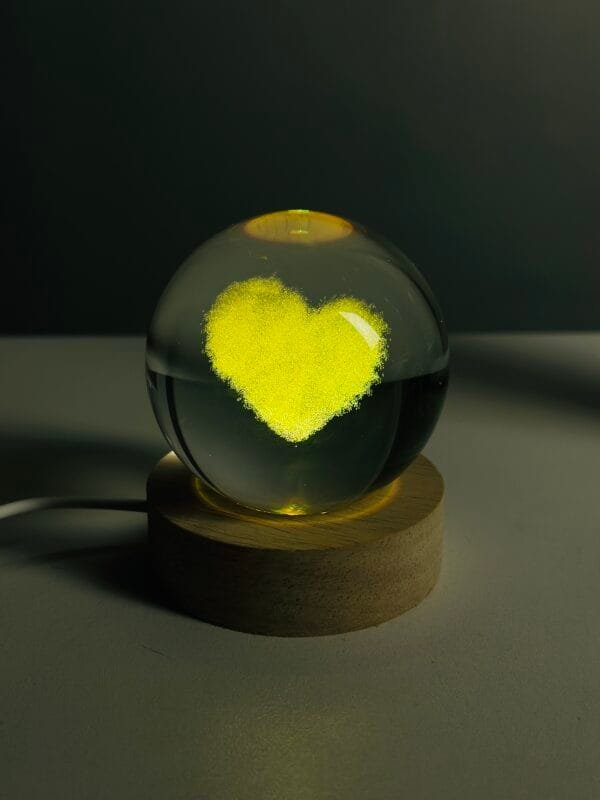 3D Crystal Ball – Cloud Love Shape (7 Color Base) - Image 5