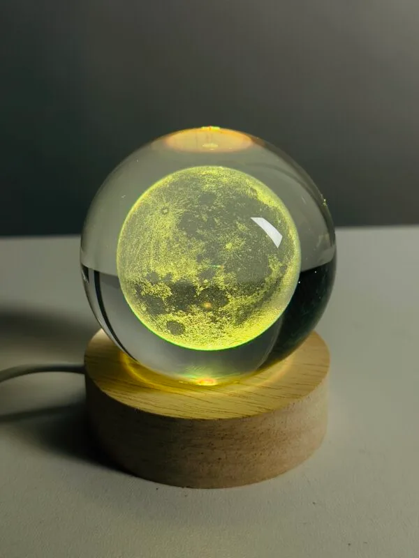 3D Crystal Ball – Moon (7 Color Base) - Image 3
